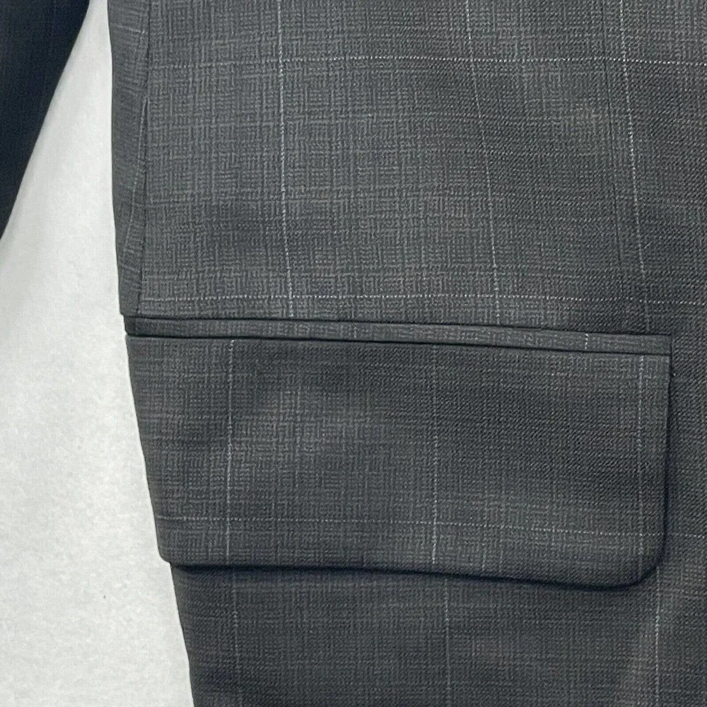 Jack Victor Sport‎ Coat Mens 46R Gray Super 100s Wool Suit Jacket
